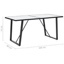 Load image into Gallery viewer, vidaXL Dining Table White 63"x31.5"x29.5" Tempered Glass