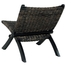 Load image into Gallery viewer, vidaXL Relaxing Chair Black Natural Kubu Rattan and Solid Mahogany Wood