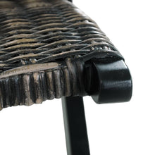Load image into Gallery viewer, vidaXL Relaxing Chair Black Natural Kubu Rattan and Solid Mahogany Wood