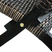 Load image into Gallery viewer, vidaXL Relaxing Chair Black Natural Kubu Rattan and Solid Mahogany Wood