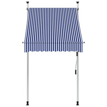 Load image into Gallery viewer, vidaXL Manual Retractable Awning 39.4" Blue and White Stripes