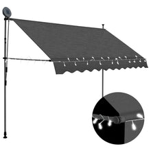 Load image into Gallery viewer, vidaXL Manual Retractable Awning with LED 98.4" Anthracite
