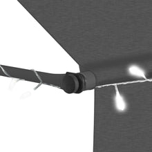 Load image into Gallery viewer, vidaXL Manual Retractable Awning with LED 98.4" Anthracite