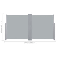 Load image into Gallery viewer, vidaXL Retractable Side Awning Anthracite 47.2"x236.2"