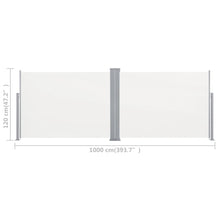 Load image into Gallery viewer, vidaXL Retractable Side Awning Cream 47.2"x393.7"