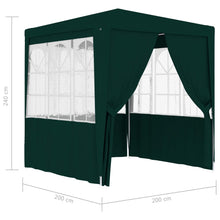 Load image into Gallery viewer, vidaXL Ammattilaisten juhlateltta sivuseinillä 2x2 m vihreä 90 g/m²