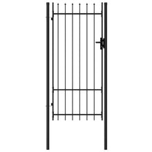 Load image into Gallery viewer, vidaXL Fence Gate Single Door with Spike Top Steel 3.3'x6.6' Black