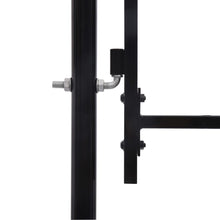 Load image into Gallery viewer, vidaXL Fence Gate Single Door with Spike Top Steel 3.3'x6.6' Black