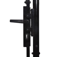 Load image into Gallery viewer, vidaXL Fence Gate Single Door with Spike Top Steel 3.3'x6.6' Black