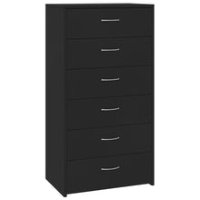 Load image into Gallery viewer, vidaXL Sideboard with 6 Drawers Black 23.6"x13.4"x37.8 Chipboard