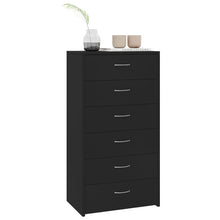 Load image into Gallery viewer, vidaXL Sideboard with 6 Drawers Black 23.6"x13.4"x37.8 Chipboard