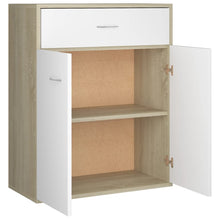 Load image into Gallery viewer, vidaXL Sideboard White and Sonoma Oak 23.6"x11.8"x29.5" Chipboard