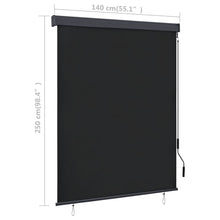 Load image into Gallery viewer, vidaXL Outdoor Roller Blind 55.1"x98.4" Anthracite