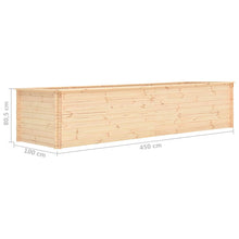 Load image into Gallery viewer, vidaXL Korotettu kukkalaatikko 450x100x80,5 cm mänty 19 mm