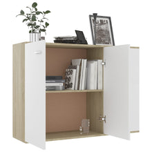 Load image into Gallery viewer, vidaXL Sideboard White and Sonoma Oak 41.3"x11.8"x29.5"Chipboard