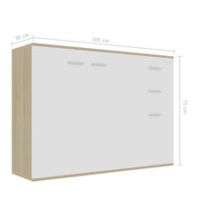 Load image into Gallery viewer, vidaXL Sideboard White and Sonoma Oak 41.3"x11.8"x29.5"Chipboard