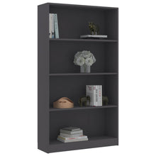 Load image into Gallery viewer, vidaXL 4-Tier Book Cabinet Gray 31.5"x9.4"x55.9" Chipboard
