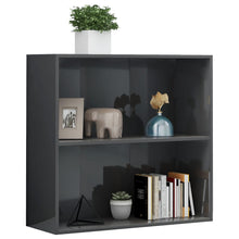 Load image into Gallery viewer, vidaXL 2-tasoinen kirjahylly korkeakiil. harmaa 80x30x76,5cm lastulevy