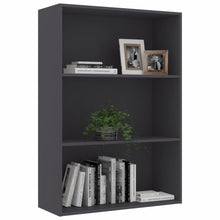 Load image into Gallery viewer, vidaXL 3-Tier Book Cabinet Gray 31.5"x11.8"x44.8" Chipboard