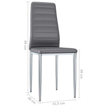Load image into Gallery viewer, vidaXL Ruokapöydän tuolit 6 kpl harmaa keinonahka