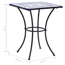 Load image into Gallery viewer, vidaXL 3 Piece Mosaic Bistro Set Ceramic Tile Blue and White