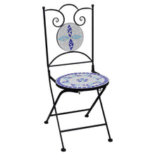 Load image into Gallery viewer, vidaXL 3 Piece Mosaic Bistro Set Ceramic Tile Blue and White