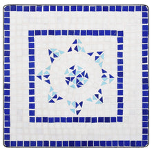 Load image into Gallery viewer, vidaXL 3 Piece Mosaic Bistro Set Ceramic Tile Blue and White