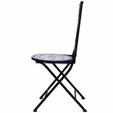Load image into Gallery viewer, vidaXL 3 Piece Mosaic Bistro Set Ceramic Tile Blue and White