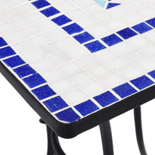 Load image into Gallery viewer, vidaXL 3 Piece Mosaic Bistro Set Ceramic Tile Blue and White