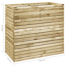 Load image into Gallery viewer, vidaXL Korotettu kukkalaatikko 100x50x100 cm kyllästetty mänty