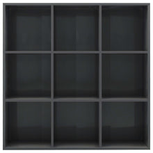 Load image into Gallery viewer, vidaXL Book Cabinet High Gloss Gray 38.6"x11.8"x38.6" Chipboard