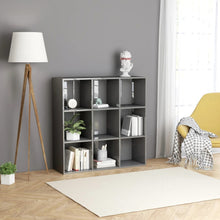 Load image into Gallery viewer, vidaXL Book Cabinet High Gloss Gray 38.6"x11.8"x38.6" Chipboard