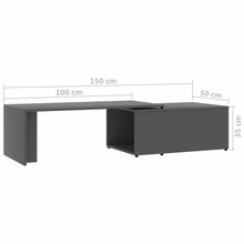 Load image into Gallery viewer, vidaXL Coffee Table Gray 59.1"x19.7"x13.8" Chipboard