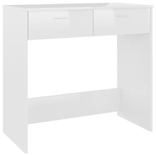 Load image into Gallery viewer, vidaXL Työpöytä korkeakiilto valkoinen 80x40x75 cm lastulevy