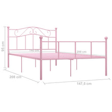Load image into Gallery viewer, vidaXL Sängynrunko pinkki metalli 140x200 cm