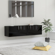 Load image into Gallery viewer, vidaXL TV Cabinet High Gloss Black 47.2"x11.8"x11.8" Chipboard
