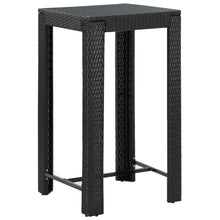 Load image into Gallery viewer, vidaXL Garden Bar Table Black 23.8"x23.8"x43.5" Poly Rattan