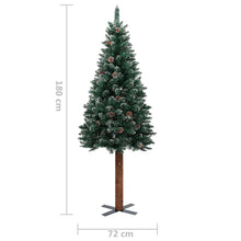 Load image into Gallery viewer, vidaXL Kapea joulukuusi aidolla puulla ja lumella vihreä 180 cm