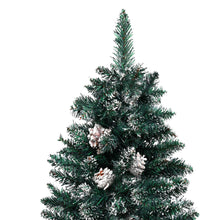 Load image into Gallery viewer, vidaXL Kapea joulukuusi aidolla puulla ja lumella vihreä 210 cm