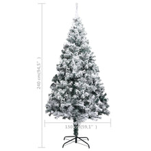 Load image into Gallery viewer, vidaXL Artificial Christmas Tree with Flocked Snow Green 94.5" PVC