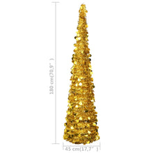 Load image into Gallery viewer, vidaXL Pop-up Artificial Christmas Tree Gold 70.9" PET
