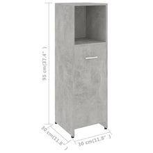 Load image into Gallery viewer, vidaXL Bathroom Cabinet Concrete Gray 11.8"x11.8"x37.4" Chipboard