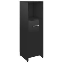 Load image into Gallery viewer, vidaXL Bathroom Cabinet High Gloss Black 11.8"x11.8"x37.4" Chipboard