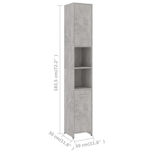 Load image into Gallery viewer, vidaXL Bathroom Cabinet Concrete Gray 11.8"x11.8"x72.2" Chipboard