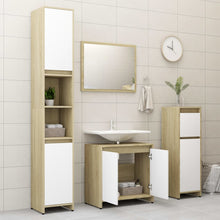 Load image into Gallery viewer, vidaXL Bathroom Furniture Set White and Sonoma Oak Chipboard
