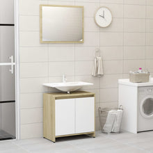 Load image into Gallery viewer, vidaXL Bathroom Furniture Set White and Sonoma Oak Chipboard