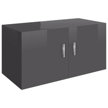 Load image into Gallery viewer, vidaXL Wall Mounted Cabinet High Gloss Gray 31.5"x15.4"x15.7" Chipboard