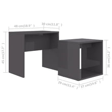 Load image into Gallery viewer, vidaXL Coffee Table Set High Gloss Gray 18.9"x11.8"x17.7" Chipboard