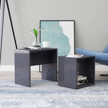 Load image into Gallery viewer, vidaXL Coffee Table Set High Gloss Gray 18.9"x11.8"x17.7" Chipboard