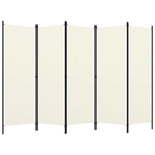 Load image into Gallery viewer, vidaXL 5-paneelinen tilanjakaja kermanvalkoinen 250x180 cm